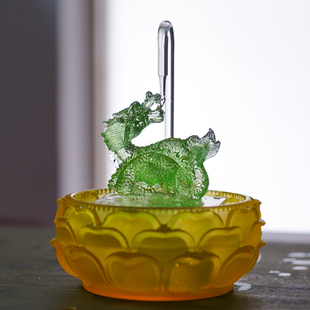 琉璃十二生肖龙青龙摆件镇宅吉祥物店铺开业招财龙腾四海流水摆件