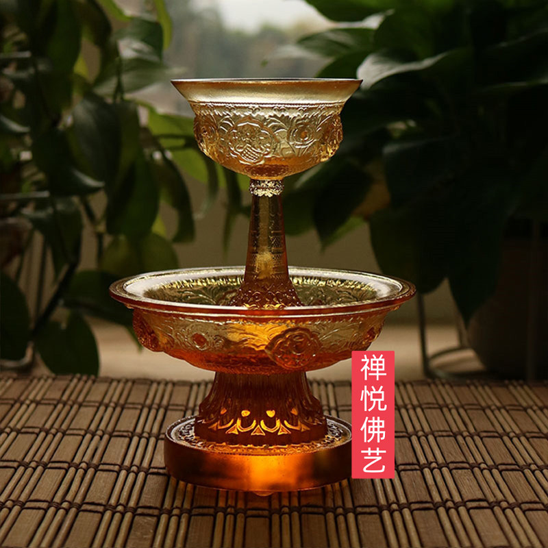古法琉璃八护法杯密宗法器图片