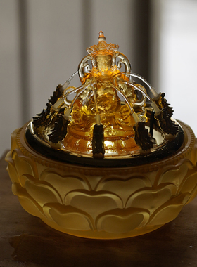 珍悦琉璃黑财神黄财神九龙浴佛盆