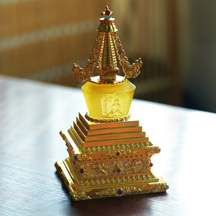舍利佛塔琉璃摆件楞严咒宝箧印陀罗尼经咒菩提塔装藏舍利子五轮塔