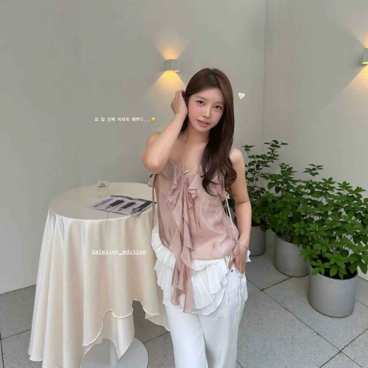 【现货】atelier edition褶边无袖衬衫26夏季荷叶边超仙气质吊带图片