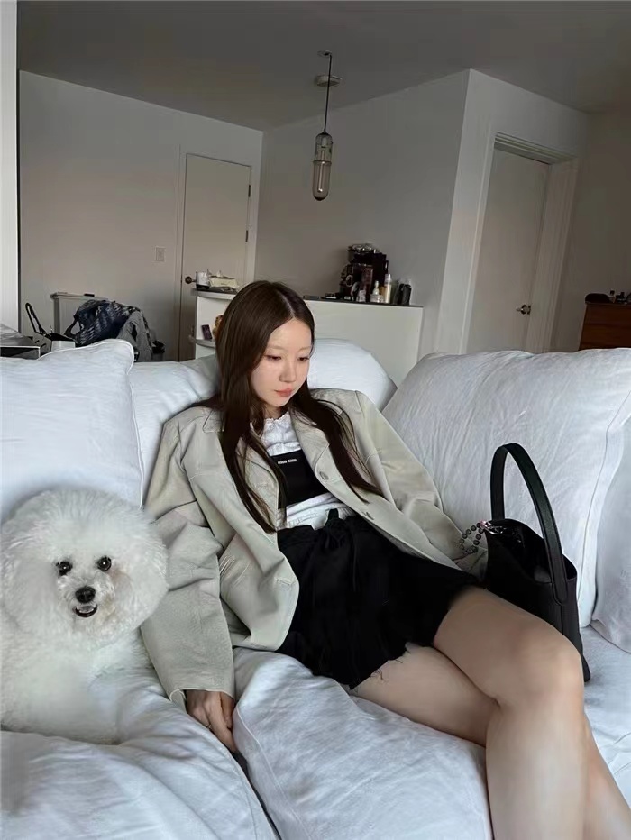 shoponuksisia宽松皮夹克