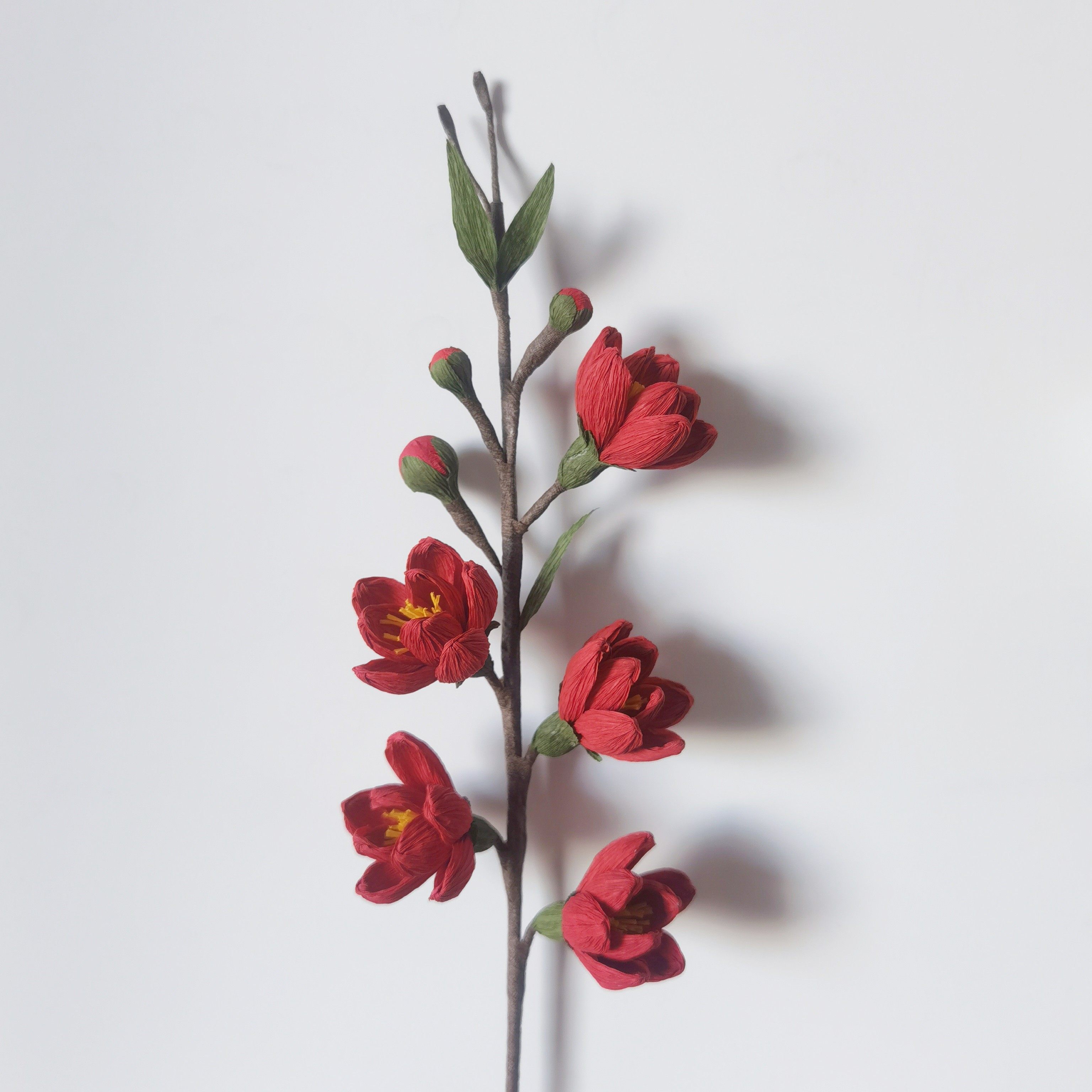 桃花皱纹纸花成品手工diy皱卷纸花新年礼物手作花手工课作业