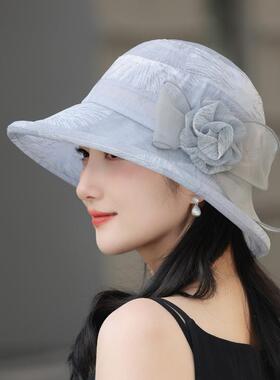 渔夫帽女春夏季出游欧根纱遮阳帽