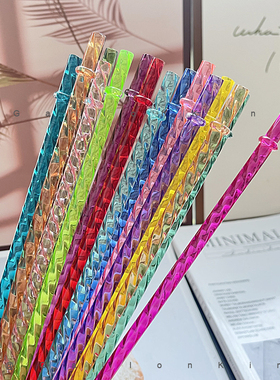 直径7毫米榴莲吸管杯非一次性可循环环保水晶塑料吸管水杯配件