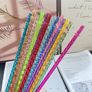 直径7毫米榴莲吸管杯非一次性可循环环保水晶塑料吸管水杯配件