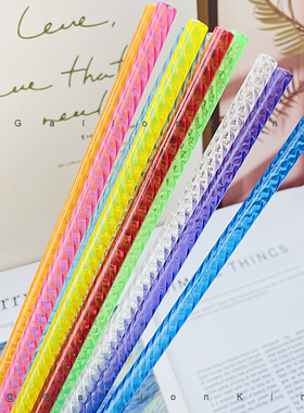 适用于Stanley吸管杯少女心彩色水晶30cm塑料吸管10mm宽送吸管刷