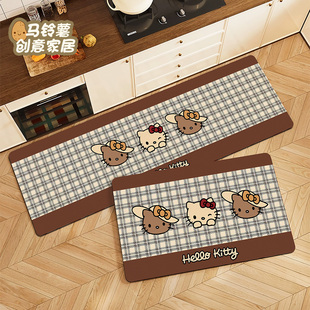 2025新款 kitty厨房地垫吸水吸油家用防滑脚垫子耐脏可擦长条地毯