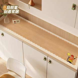 仿实木纹餐边柜桌垫可爱星星人鞋柜电视柜桌面保护垫防尘耐脏免洗