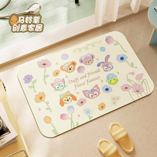 玲娜贝儿浴室地垫吸水皮革防滑垫淋浴间门口干脚垫子家用免洗地毯