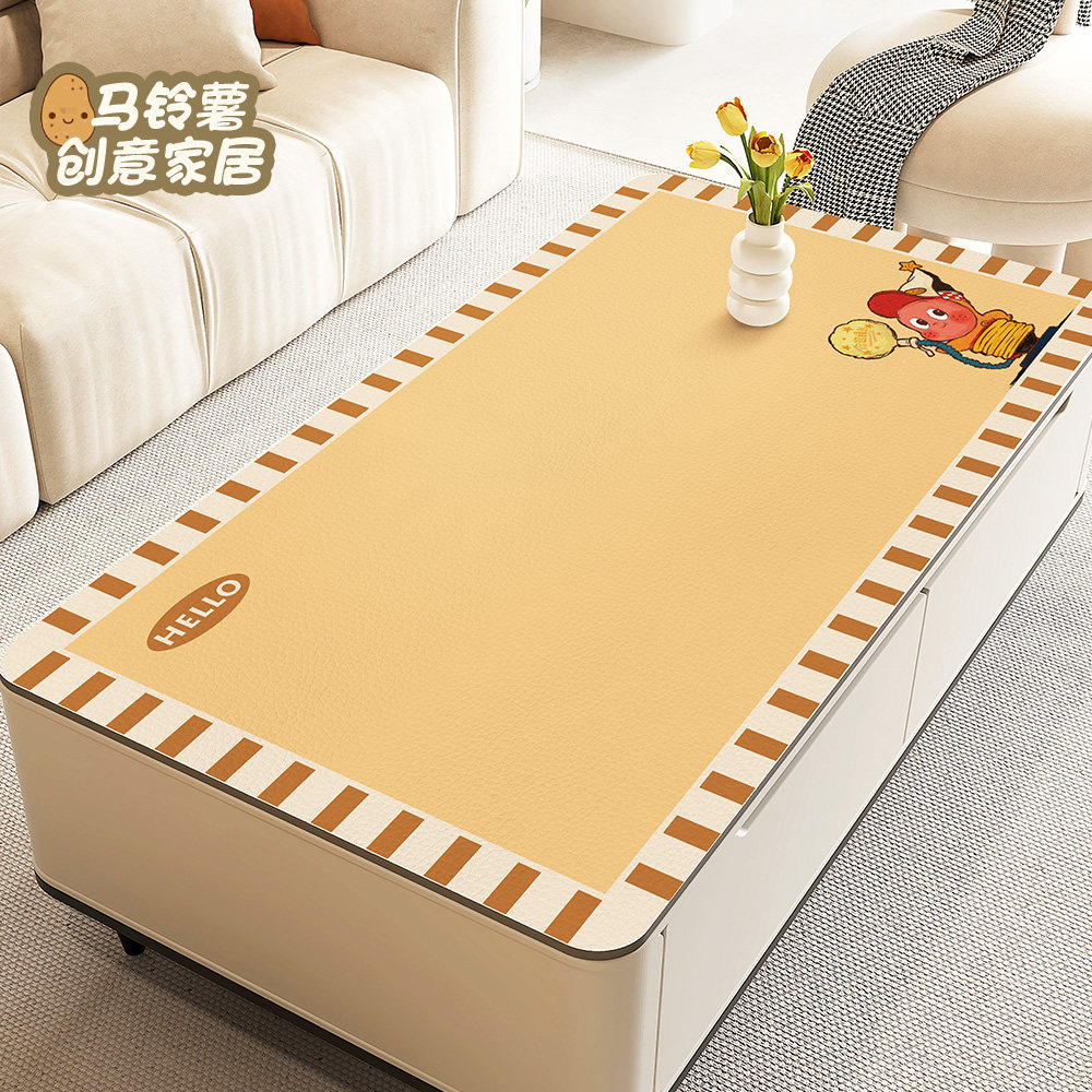 客厅茶几桌垫可爱星星人防油防水免洗桌布轻奢高级感桌面保护垫子,居家布艺,茶几垫,淘宝优惠券,粉丝福利购,淘宝优惠卷