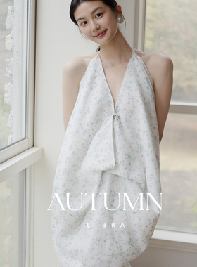 AUTUMN LIBRA|绿色不规则露背裙