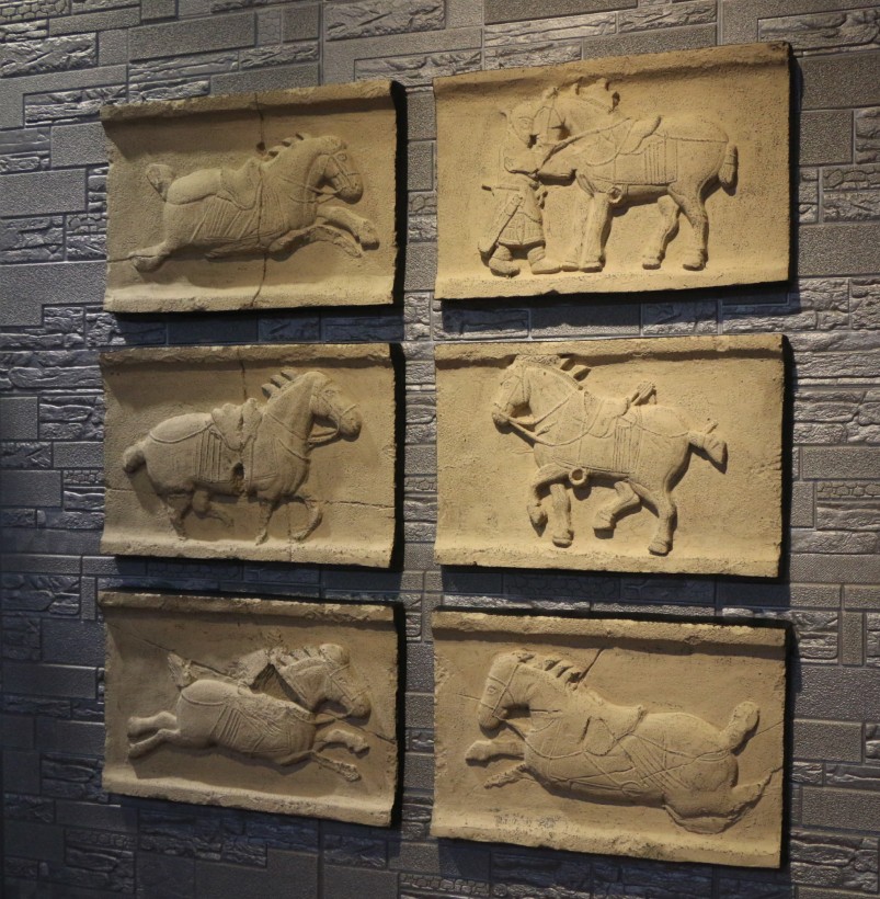 昭陵六骏中式浮雕装饰画生霄骏马挂件壁饰唐太宗天马 复古工艺品