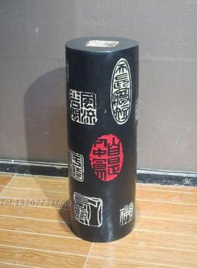 中式风印章展示柱墩子仿古工艺品