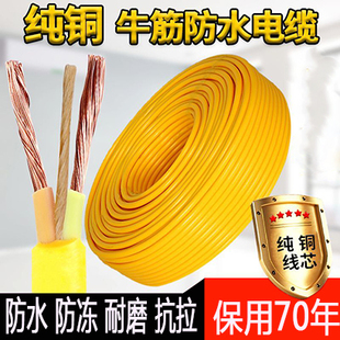 4平方牛津电线防水防冻 2.5 纯铜牛筋电线RVV2芯3芯软护套1.0 1.5
