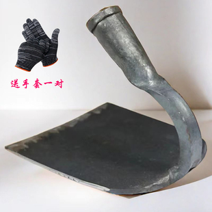 全钢锻打锄草锄地锄头农用翻土挖地种菜除草铲灰锄弹簧钢送手套