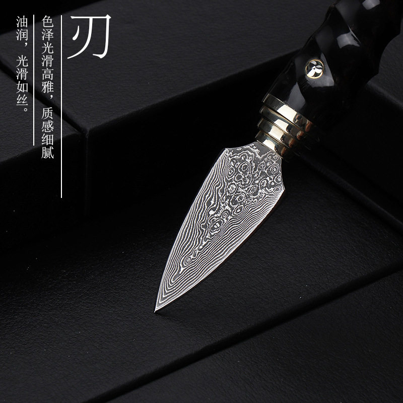 Damascus steel knife decorative pattern Tea knife dark tea Tea knife manual Tea needle Tea Cone pocket knife Tea knife embryoin the Tableware , Tea set , Tea/With zero  category - from Buy2taobao.com to provide professional Taobao agent buy service