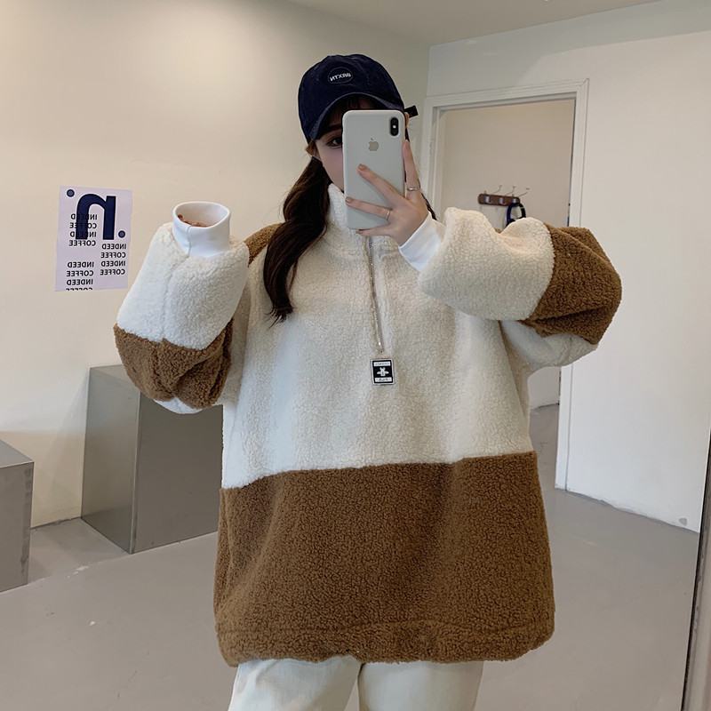 Take pictures of new woolen and cashmere thickened women's new cashmere autumn and winter Korean clothes