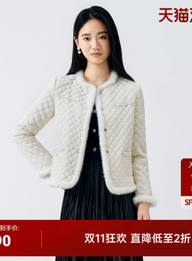 【小香风】白色26年冬季新款棉服