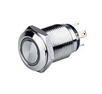 双科12mm不锈钢按钮LAY50-12J-F10E/J 金属 平圆形带灯按钮开关