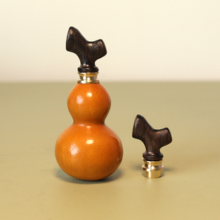 天然迷你装酒葫芦防渗酒壶密封摆件鹿角形实木塞子配件镶口新款