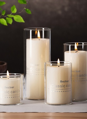 高硼硅蜡烛杯香薰蜡烛玻璃瓶婚庆餐厅透明欧式烛台简约高级感摆件