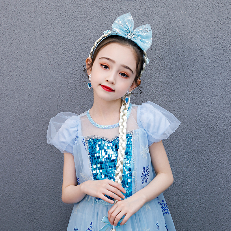 冰雪奇缘艾莎公主安娜乐佩长发公主辫子爱莎假发elsa头饰爱沙发夹