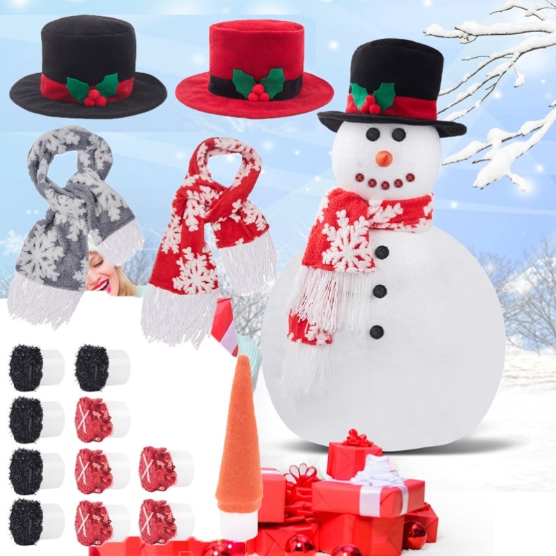 圣诞小雪人帽子围巾diy材料包道具装饰玩具冬天玩雪配饰下雪布置,节庆用品/礼品,圣诞装饰品,淘宝优惠券,粉丝福利购,淘宝优惠卷