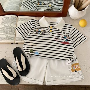 POLO衫 男女童夏装 短袖 两件套 短裤 邦诚2025夏季 儿童套装 新款