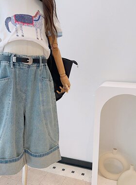 女童男童牛仔短裤七分裤儿童装25