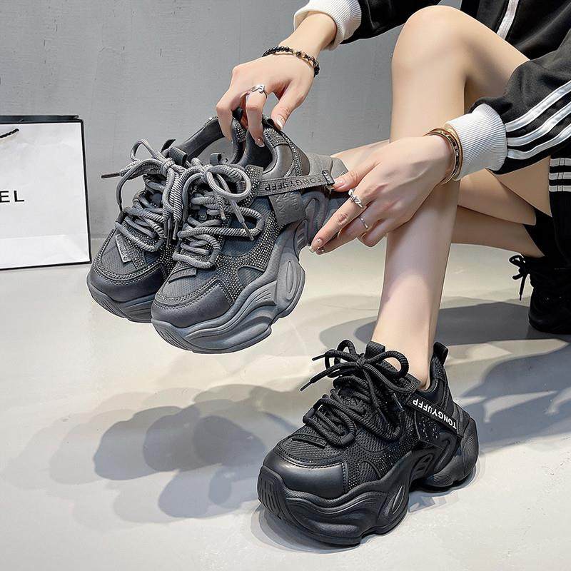 欧货灰色松糕厚底老爹鞋女小个子增高2025新款爆款秋冬运动休闲鞋,女鞋,老爹鞋,淘宝优惠券,粉丝福利购,淘宝优惠卷