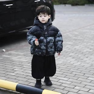儿童外套秋冬2026新款韩版男童加厚拼色洋气棉衣宝宝冬季两件套潮