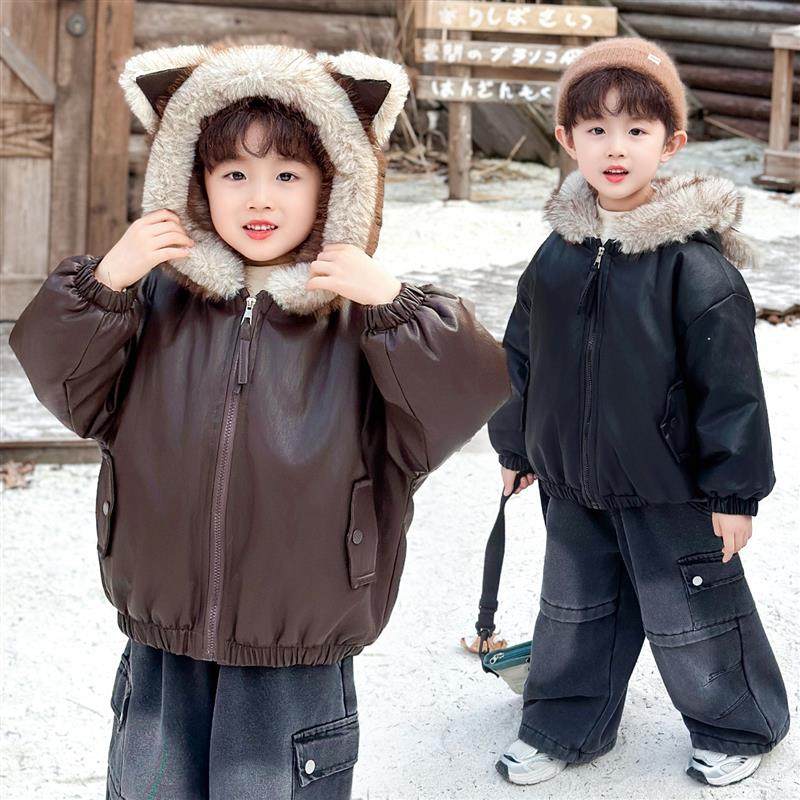 儿童加厚皮衣男童加绒防皮草外套秋冬季酷帅2025新款宝宝冬装棉袄,童装/婴儿装/亲子装,普通外套,淘宝优惠券,粉丝福利购,淘宝优惠卷
