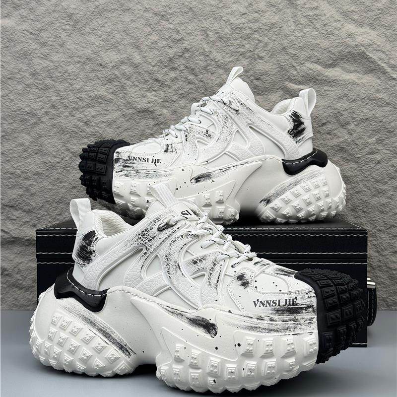 欧洲站男鞋2025秋冬新款轮胎底增高老爹鞋潮流擦色时尚休闲运动鞋,流行男鞋,老爹鞋,淘宝优惠券,粉丝福利购,淘宝优惠卷