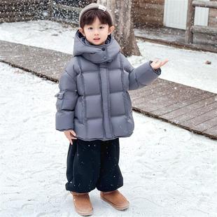 男童冬装棉服2025秋冬季新款儿童韩系羽绒棉衣宝宝加厚夹棉外套潮