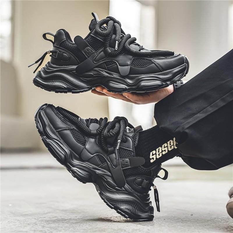 黑武士男鞋2025新款夏季透气网面休闲 厚底老爹鞋男士百搭运动潮,流行男鞋,时尚休闲鞋,淘宝优惠券,粉丝福利购,淘宝优惠卷