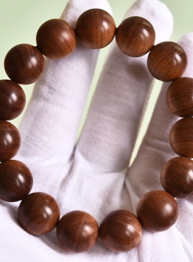 印度迈索尔老山檀香虎皮纹黑肉沉水15mm15颗手串佛珠念珠手链男女