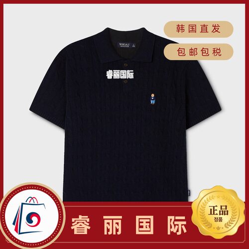 WHO.A.U. 短袖圆领编织毛衣女士轻盈透气休闲上衣 WHKAG2424U