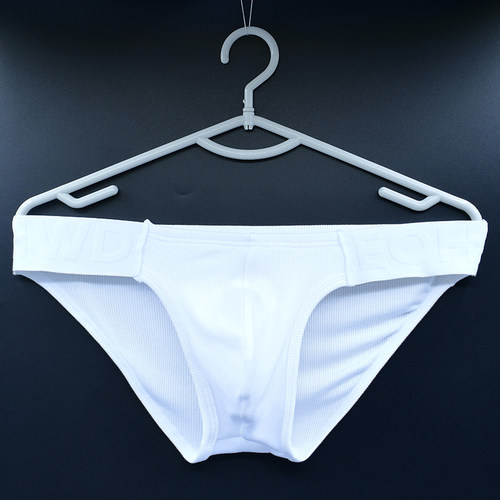 2条男士三角内裤低腰性感螺旋纹纯棉透气吸汗棉质宽边运动短裤头