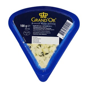 丹麦进口格兰特蓝纹干酪小三角蓝波芝士臭奶酪100g即食涂抹乳酪