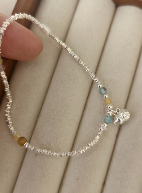 韩版s925纯银葫芦珍珠碎银子手链女简约新中式福禄设计百搭银手饰