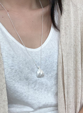 2025秋冬新品s925纯银钱袋子锦囊毛衣链女简约小众高级感百搭项链