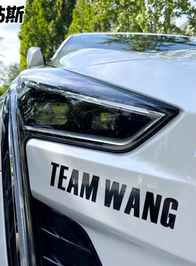 万物皆可TEAMWANG车贴汽车油箱盖创意王嘉尔粉丝自行车个性防水