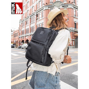 INUK双肩包男女大容量旅行背包女大学生书包电脑包休闲通勤包