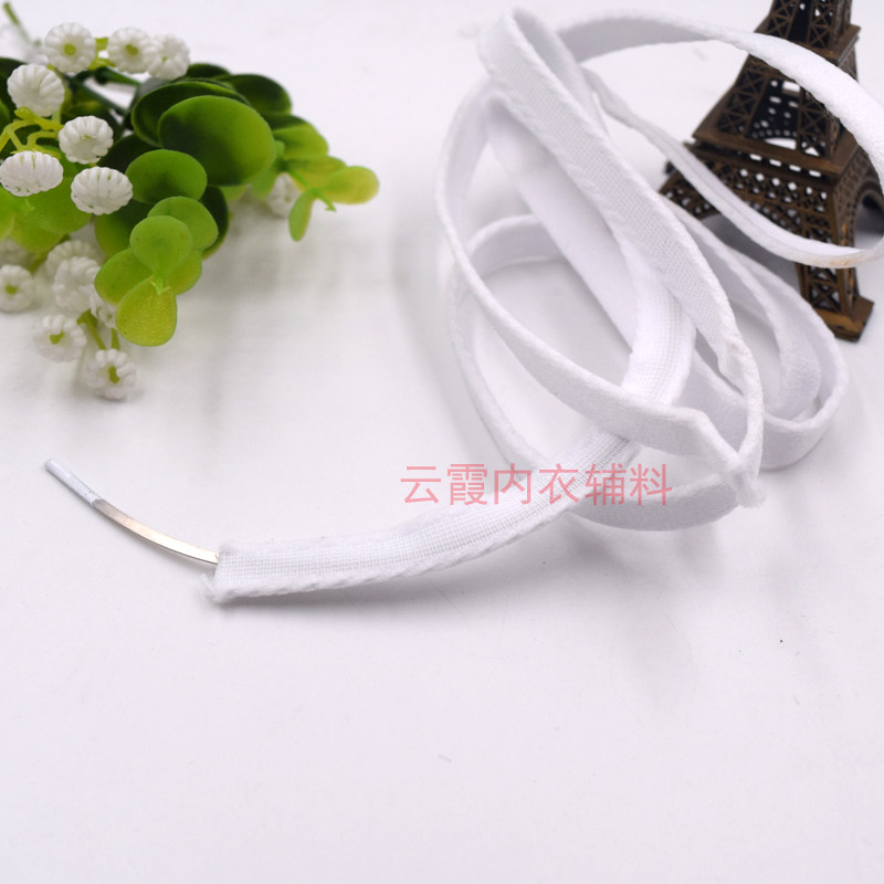 服装辅料配件内衣钢圈锦纶钢圈套尼龙鱼骨黑白钢圈套1cm现货