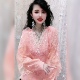 蕾丝打底衫 减龄荷叶气质显瘦洋气修身 女 新款 重工钉珠亮片2025秋季