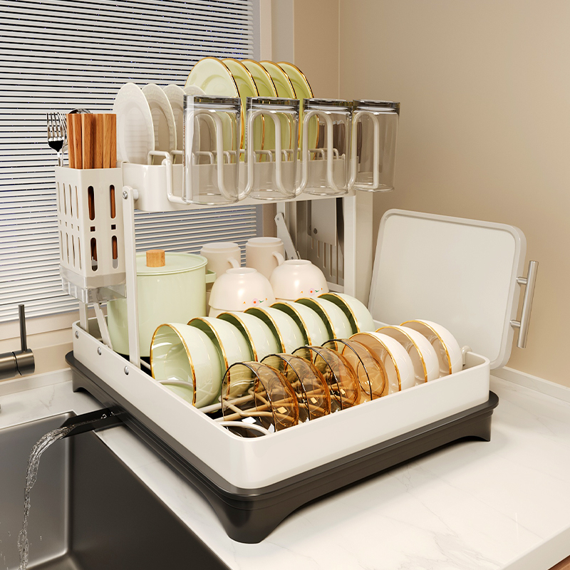 厨房置物架304不锈钢家用多功能刀筷砧板盘子台面收纳碗碟沥水架