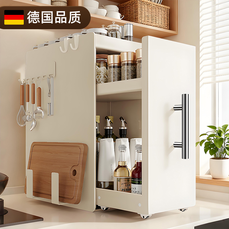 新款厨房调料瓶架多功能家用置物架台面收纳柜抽拉式双层收纳架