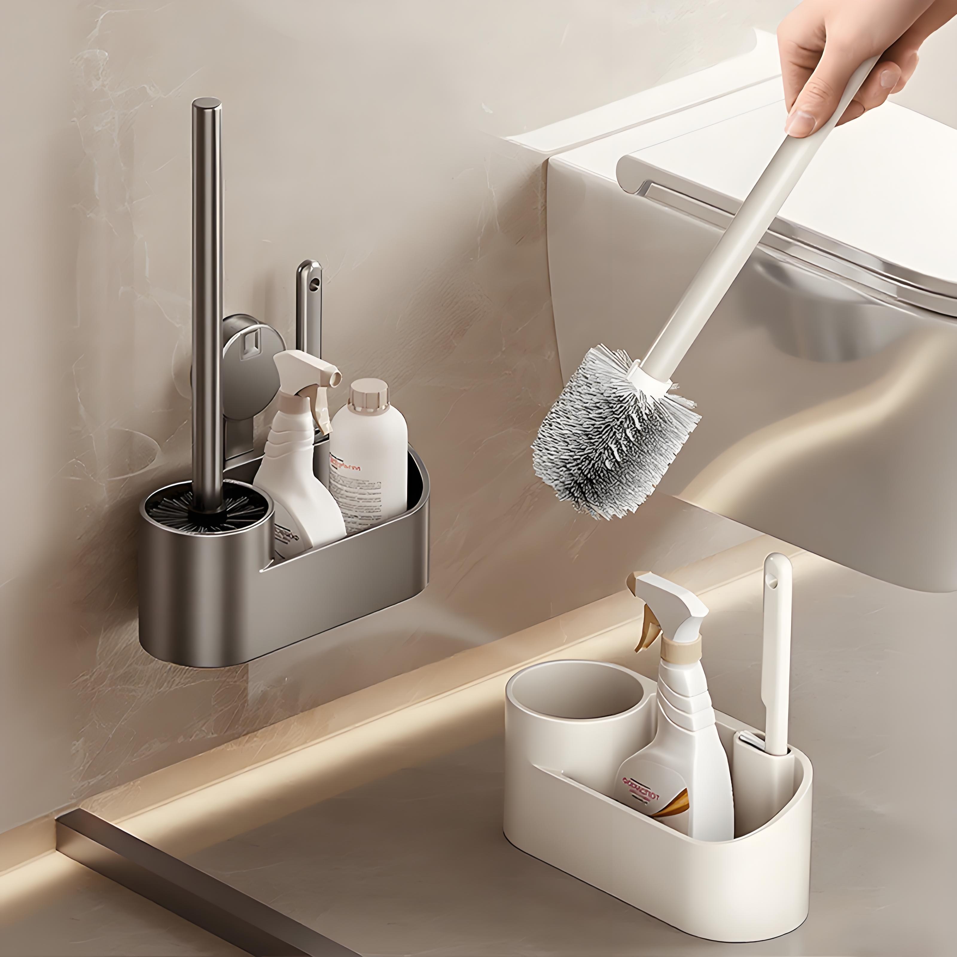 壁挂落地双用马桶刷置物架免打孔家用无死角马桶浴室置物架专用刷