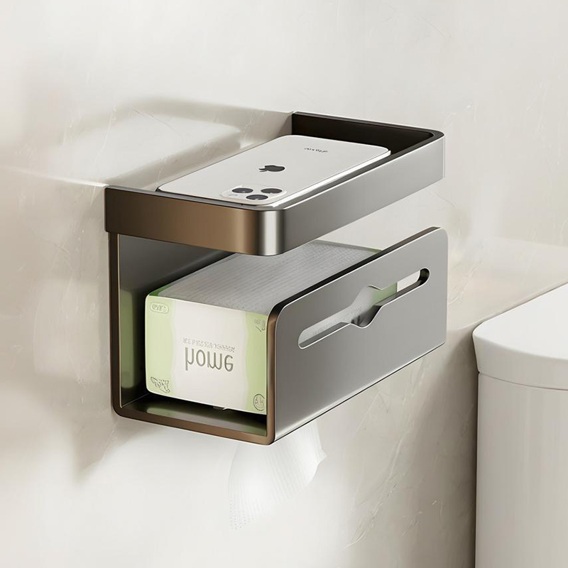 卫生间纸巾架双向抽拉免打孔安装